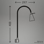 Bodová - BRI 2080011 Tuso Bett lampa na čtení - 4,7W, 400lm, LED, vypínač, nastavitelná, béžová - BRILONER - foto 8