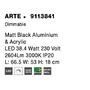 Dekorativní - NV 9113841 Stropní svítidlo ARTE matný černý hliník a akryl LED 38.4W 230V 3000K IP20 stmívatelné - NOVA LUCE - foto 8