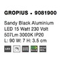 Nepřímé osvětlení - NV 9081900 Nástěnné svítidlo GROPIUS černý hliník LED 15W 230V 3000K IP20 - NOVA LUCE - foto 8