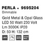 Dekorativní - NV 9695204 Nástěnné svítidlo PERLA zlatý kov a opálové sklo LED 50W 230V 3000K IP20 stmívatelné - NOVA LUCE - foto 8