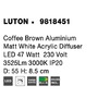Kruhová - NV 9818451 Stropní svítidlo LUTON kávově hnědý hliník matný bílý akrylový difuzor LED 47W 230V 3000K IP20 - NOVA LUCE - foto 8