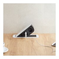 Nábytkové zásuvky, vypinače - Vestavná nábytková USB zásuvka CIZOBOX s USB a výsuvnými zásuvkami, 2x230V, 2x USB, bílá, CIZOBOX-BI-2FR-2U-01