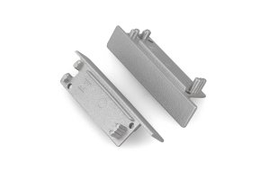 Difuzory a koncovky - FLAT8 koncovka stříbrná s otvorem, 23110040