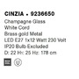 Koule - NV 9236650 Závěsné svítidlo CINZIA šampaň sklo bílý kabel mosazný zlatý kov E27 1x12W 230V IP20 bez žárovky - NOVA LUCE - foto 9