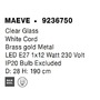 Koule - NV 9236750 Závěsné svítidlo MAEVE čiré sklo bílý kabel mosazný zlatý kov E27 1x12W 230V IP20 bez žárovky - NOVA LUCE - foto 9