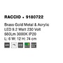 Nepřímé osvětlení - NV 9180722 Nástěnné svítidlo RACCIO zlatý kov a akryl LED 9.2W 230V 3000K IP20 - NOVA LUCE - foto 9