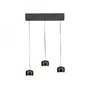 Vícečetná - LD 15261-18 LED závěsné svítidlo černé 3 ramenné nastavitelná výška do jídelny krokově stmívatelné 3000K - JUST LIGHT - foto 9