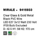 Vícečetná - NV 9416933 Závěsné svítidlo MIRALE čiré sklo a zlatý kov černý PVC kabel E27 3x12W 230V IP20 bez žárovky - NOVA LUCE - foto 9