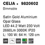 Dekorativní - NV 9820602 Závěsné svítidlo CELIA stmívatelné saténový zlatý hliník opálové sklo LED 44.2W 230V 3000K IP20 stmívatelné - NOVA LUCE - foto 9