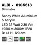 Kruhová - NV 8105618 Svítdilo závěsné ALBI bílý hliník a akryl LED 32W 230V 3000K IP20 stmívatelné - NOVA LUCE - foto 9