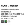 Kruhová - NV 9738254 Stropní svítidlo CLAM kouřové chromové sklo bílý kov E27 2x12W 230V IP44 bez žárovky - NOVA LUCE - foto 9