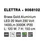 Podélná - NV 9088102 Závěsné svítidlo ELETTRA mosazný zlatý hliník LED 20W 230V 3000K IP20 - NOVA LUCE - foto 9