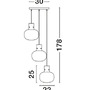Vícečetná - NV 9236530 Závěsné svítidlo CINZIA kouřové sklo černý kabel černá kovová základna E27 3x12W 230V IP20 bez žárovky - NOVA LUCE - foto 9