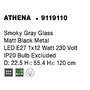 Koule - NV 9119110 Závěsné svítidlo ATHENA kouřové šedé sklo matný černý kov E27 1x12W 230V IP20 bez žárovky - NOVA LUCE - foto 9