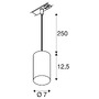 Svítidla - LA 1010099 ASTO TUBE 1~ závěsné svítidlo, GU10, délka závěsu 250 cm, 1 x max. 10 W, černá - BIG WHITE (SLV) - foto 9