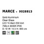 Vícečetná - NV 9028813 Závěsné svítidlo MARCE zlatý hliník čiré sklo LED 15W 230V 3000K IP20 - NOVA LUCE - foto 9