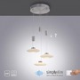 Vícečetná - PN 2082-55 LAUTADA LED závěsné svítidlo 3 ramenné, kruhové, stříbrná barva, stmívatelné, nastavitelná výška SimplyDim 3000K - PAUL NEUHAUS - foto 9