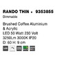 Kruhová - NV 9353855 Stropní svítidlo RANDO THIN broušený kávově hnědý hliník a akryl LED 50W 230V 3000K IP20 stmívatelné - NOVA LUCE - foto 9