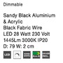 Dekorativní - NV 9108311 Nástěnné svítidlo RING černý hliník a akryl černý kabel LED 28W 230V 3000K IP20 stmívatelné - NOVA LUCE - foto 9