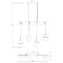 Podélná - GLO 15345-4H BLACKY 15345-4H Závěsné svítidlo - GLOBO - foto 9