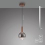 Koule - PN 2284-23 LED závěsné svítidlo BOWL, hnědé, 1-ramenné,stmívatelné, nastavitelná výška, SimplyDim, 2700K - PAUL NEUHAUS - foto 9