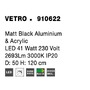 Kruhová - NV 910622 Závěsné svítidlo VETRO matný černý hliník a akryl LED 41W 230V 3000K IP20 - NOVA LUCE - foto 9