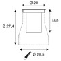 Zapuštěná - LA 1009168 DASAR® L svítidlo do země, asymetrické, 3000K, 70°/40°, IP65/IP67, kulaté, nerezová ocel / černá - BIG WHITE (SLV) - foto 9