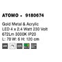 Dekorativní - NV 9180674 Závěsné svítidlo ATOMO zlatý kov a akryl LED 4 x 2.4W 230V 3000K IP20 - NOVA LUCE - foto 9