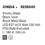 Vícečetná - NV 9236540 Závěsné svítidlo CINZIA kouřové sklo černý kabel černá kovová základna E27 4x12W 230V IP20 bez žárovky - NOVA LUCE - foto 9