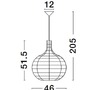 Koule - NV 9586508 Závěsné svítidlo GRIFFIN sušený vodní hyacint černý kabel E27 1x12W 230V IP20 bez žárovky - NOVA LUCE - foto 9
