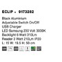 Bodová - NV 9173282 Bodové svítidlo ECLIP černý hliník nastavitelné vypínač na těle USB nabíjení LED Samsung 230V 3000K osvětlení 6W čtecí lampička 3W IP20 - NOVA LUCE - foto 9