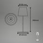 Stolní lampy dekorační - BRILO 7508014 Kiki stolní lampička bezdrátová, dotykový vypínač, nastavitelná výška, stmívatelné, nabíjecí, matný chrom - BRILO - foto 9