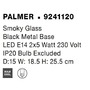 Dekorativní - NV 9241120 Nástěnné svítidlo PALMER kouřové sklo černá kovová základna E14 2x5W 230V IP20 bez žárovky - NOVA LUCE - foto 9