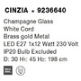 Koule - NV 9236640 Závěsné svítidlo CINZIA šampaň sklo bílý kabel mosazný zlatý kov E27 1x12W 230V IP20 bez žárovky - NOVA LUCE - foto 9