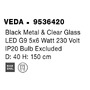 Vícečetná - NV 9536420 Závěsné svítidlo VEDA černý kov a čiré sklo G9 5x6W 230V IP20 bez žárovky - NOVA LUCE - foto 9