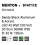 Kruhová - NV 9147112 Závěsné svítidlo MENTON černý hliník a akryl LED 43W 230V 3000K IP20 stmívatelné - NOVA LUCE - foto 9