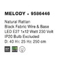 Polokoule - NV 9586446 Závěsné svítidlo MELODY přírodní ratan černý kabel E27 1x12W IP20 bez žárovky - NOVA LUCE - foto 9