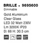 Dekorativní - NV 9695600 Stropní svítidlo BRILLE zlatý hliník a sklo LED 32W 230V 3200K IP20 stmívatelné - NOVA LUCE - foto 9