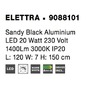 Podélná - NV 9088101 Závěsné svítidlo ELETTRA černý hliník LED 20W 230V 3000K IP20 - NOVA LUCE - foto 9
