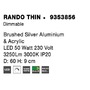 Kruhová - NV 9353856 Stropní svítidlo RANDO THIN broušený stříbrný hliník a akryl LED 50W 230V 3000K IP20 stmívatelné - NOVA LUCE - foto 9