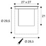 Zapuštěná - LA 1009171 DASAR® XL svítidlo do země, asymetrické, 3000K, 70°/40°, IP65/IP67, čtvercové, nerezová ocel / černá - BIG WHITE (SLV) - foto 9