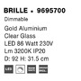Dekorativní - NV 9695700 Stropní svítidlo BRILLE zlatý hliník a sklo LED 86W 230V 3200K IP20 stmívatelné - NOVA LUCE - foto 9