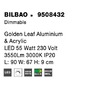 Hranatá - NV 9508432 Stropní svítidlo BILBAO plátkovaný zlatý hliník a akryl LED 55W 230V 3000K IP20 stmívatelné - NOVA LUCE - foto 9