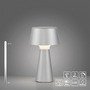 Na stůl - LD 19260-21 ABERA LED stolní lampa na baterie stříbrná dotykový stmívač IP54 USB vnitřní i venkovní použití 3000K - JUST LIGHT - foto 9