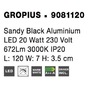 Nepřímé osvětlení - NV 9081120 Nástěnné svítidlo GROPIUS černý hliník LED 20W 230V 3000K IP20 - NOVA LUCE - foto 9
