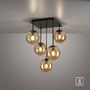Vícečetná - LD 14702-18 NYMÖLLA Stropní svítidlo, černá, skleněné koule, jednoduchý design, 5ti ramenné - LEUCHTEN DIREKT / JUST LIGHT - foto 9