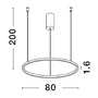 Kruhová - NV 9345607 Závěsné svítidlo TARQUIN šampaň stříbrný hliník a akryl LED 48W 230V 3000K IP20 stmívatelné - NOVA LUCE - foto 9