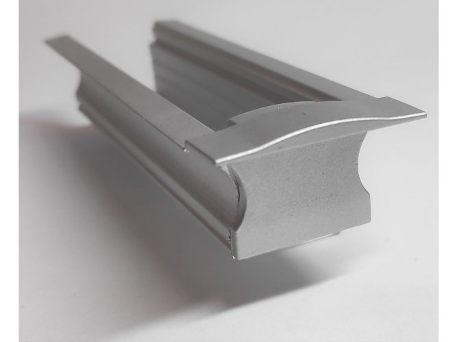 Difuzory a koncovky - Koncovka profilu RECESSED 2, plná, stříbrná - foto 1