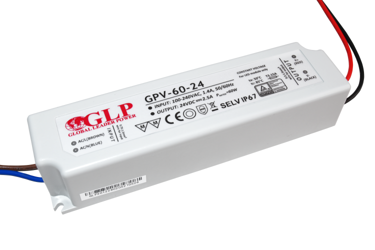 Napájecí zdroje 24V - 60W LED zdroj GPV-60-24, 2,5A, 24V  - foto 1