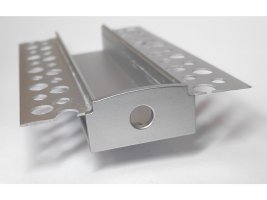 Difuzory a koncovky - Koncovka profilu RECESSED 5 s otvorem, štříbrná